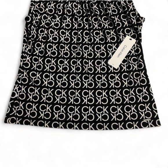 Calvin Klein Black & White Sleeveless Logo Top – Women’s Size M - Picture 8 of 11
